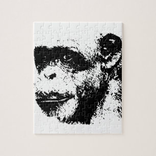 Quebra-cabeça Black & White Chimpanzee Pop Art