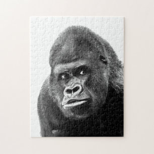 Quebra-cabeça Black White Gorilla Photo - Animals Art
