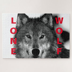 Quebra-cabeça Black & White Wolf Eye Artwork