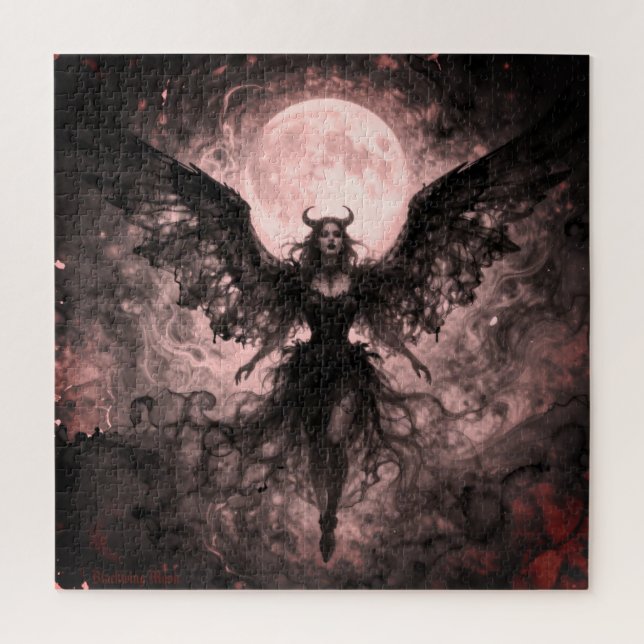 Quebra-cabeça Blackwing Moon - Arte Digital de Fantasia em IA (Vertical)