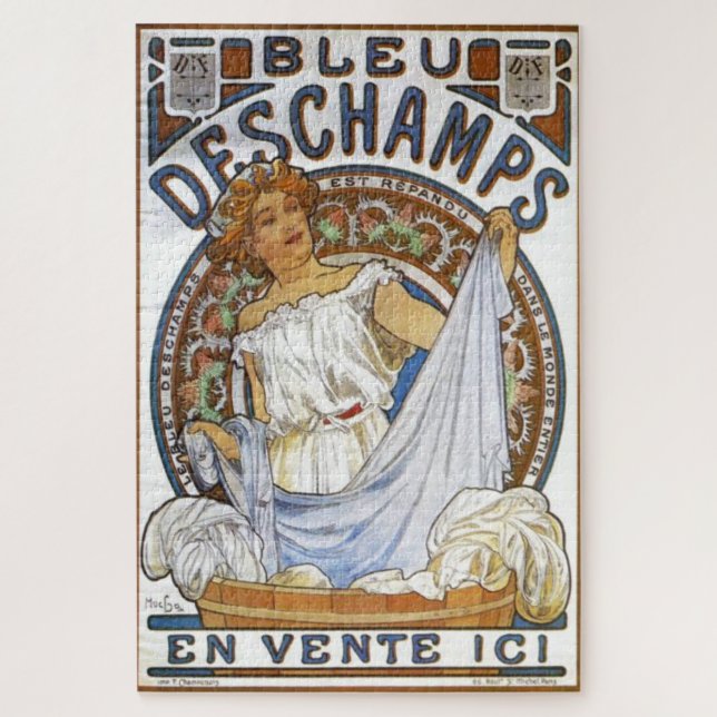 Quebra-cabeça Bleu Deschamps de Alphonse Mucha (Vertical)