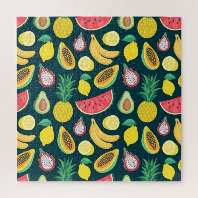 Quebra-cabeça Bliss de padrão de colheita de Frutas tropical (Vertical)
