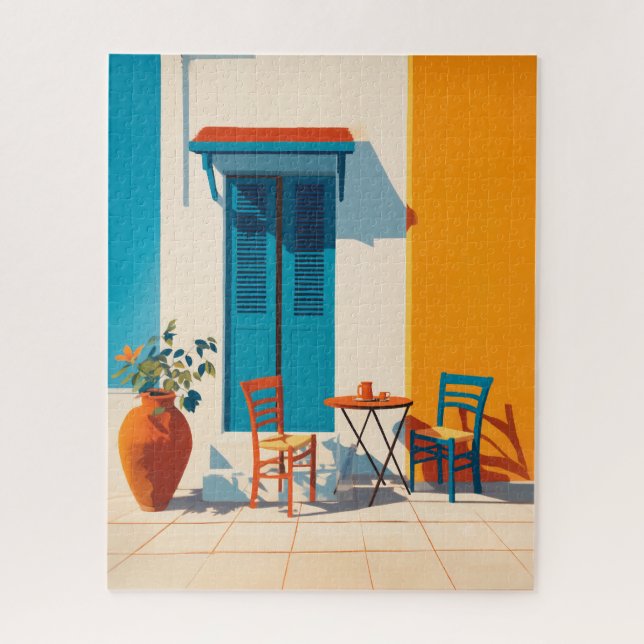 Quebra-cabeça Bliss do Terrace da Manhã Mediterrânica (Vertical)