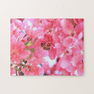Quebra-cabeça Blossomas de abelha e de abacaxi cor-de-rosa