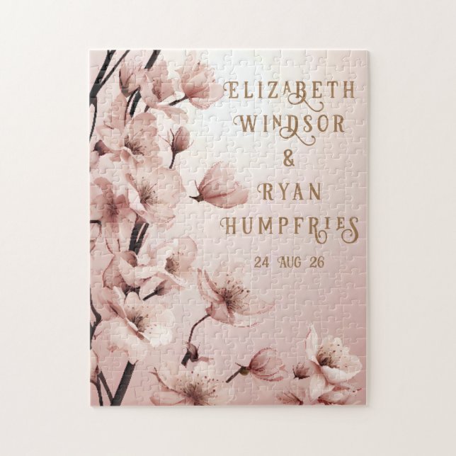 Quebra-cabeça Blossomas de Amor" Coleção de Convite Caseiro (Vertical)