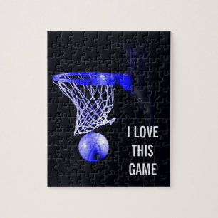 Quebra-cabeça Blue Basketball - Sports Illustration Art