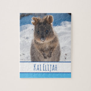 Quebra-cabeça Blue Boys Kids Quokka Beach Personalizado
