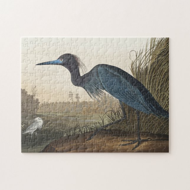 Quebra-cabeça Blue Crane ou Heron from Birds of America (Horizontal)