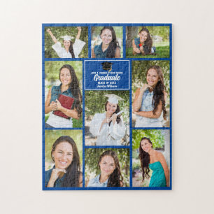 Quebra-cabeça Blue Graduate Senior Photo Collage 2023 Graduation