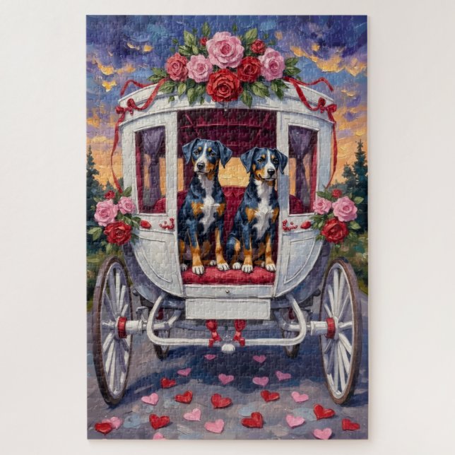 Quebra-cabeça Blue Heeler Dog Valentine's Day (Vertical)