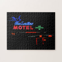 Blue Swallow Motel Sinal, Rota 66, Tucumcari, N.M.
