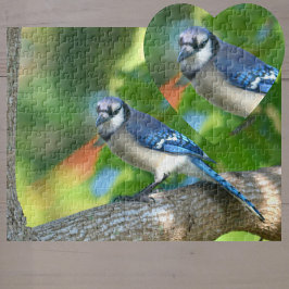 Quebra-cabeça Bluejay Emitido em árvore em natureza fotográfica