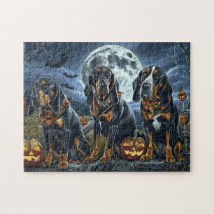 Quebra-cabeça Bluetick Coonhound Halloween Spooky