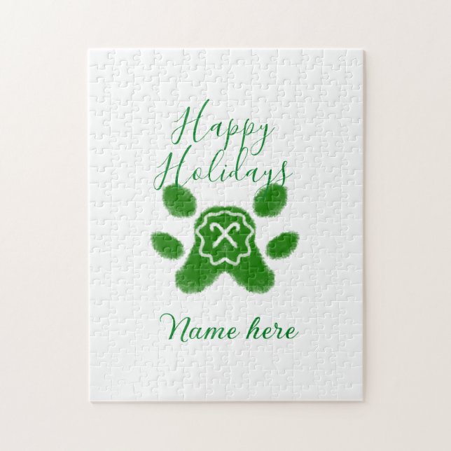 Quebra-cabeça Boas festas, animais de estimação de cães verdes e (Vertical)