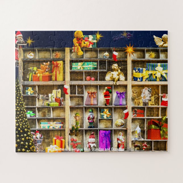 Quebra-cabeça Boas Festas de Natal do Vovô e da Vovó (Horizontal)