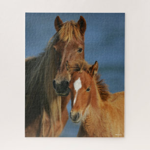 Quebra-cabeça Bob Langrish Banker Pony Mare e Foal Headshot