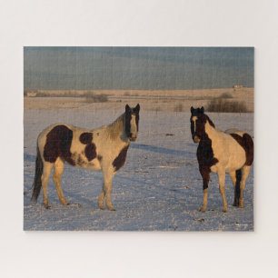 Quebra-cabeça Bob Langrish Dois Cavalos De Tinta Na Neve