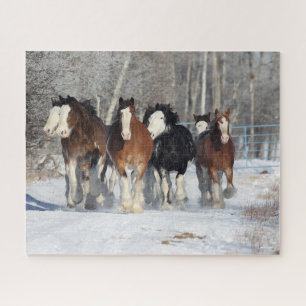 Quebra-cabeça Bob Langrish Efetivos De Clydesdales Na Neve