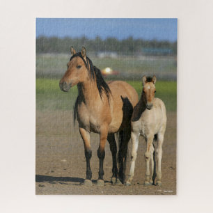 Quebra-cabeça Bob Langrish Kiger Mustang Mare e Foal em Pé
