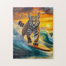 Bobcat Surfing Alaska Design Por Rich AMeN Gill
