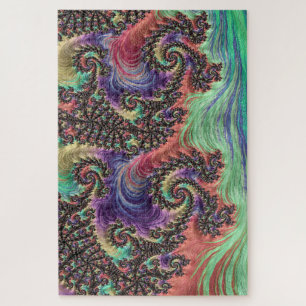 Quebra-cabeça Boêmia Hippie Colorful Jewel Tone Fractal Art