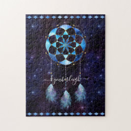 Quebra-cabeça Boho Cosmmic Blue Space Mandala Dreamcatcher Nome