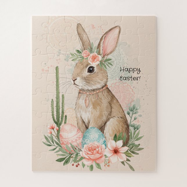Quebra-cabeça Boho Easter Bunny Whimsel (Vertical)