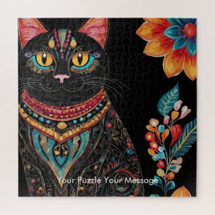 Quebra-cabeça Boho Feline Mandala