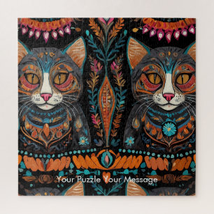 Quebra-cabeça Boho Feline Mandala