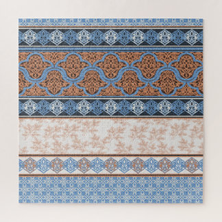 Quebra-cabeça Boho Floral Stripes: Coleção Étnica Sem Costura