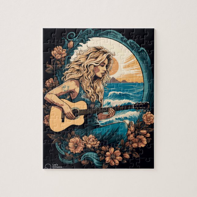 Quebra-cabeça Boho Guitar (Vertical)