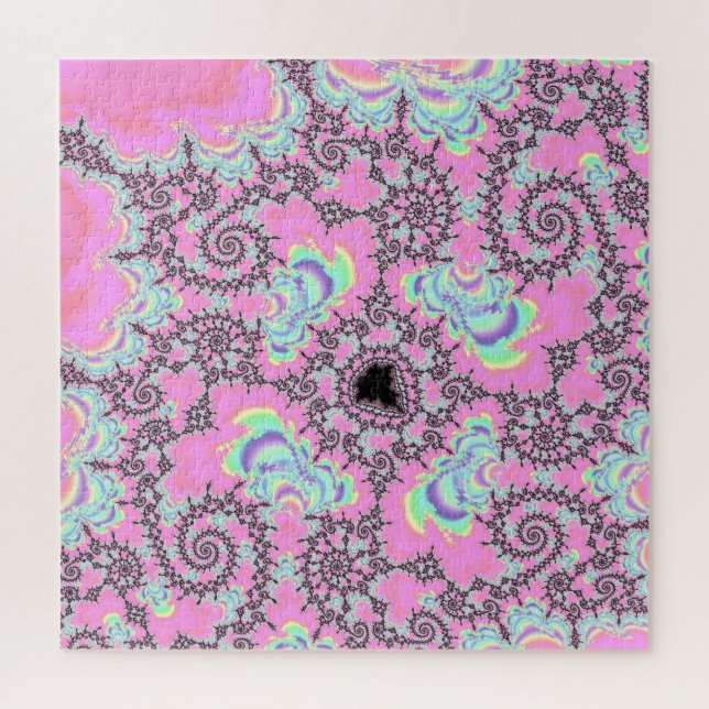 Quebra-cabeça Boho Hippie Unicorn Pastel Mandelbrot Fractal (Vertical)