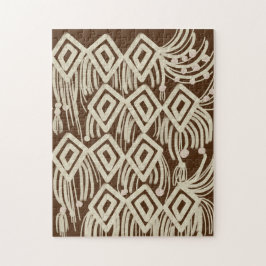 Quebra-cabeça Boho Moderno Macrame Desenhos Marrom