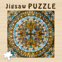 Quebra-cabeça Boho Mosaico - Azulejo amarelo - Mel