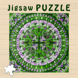 Quebra-cabeça Boho Mosaico - Azulejo Verde -