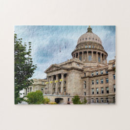 Quebra-cabeça Boise Capital Idaho. Saudações de Natal