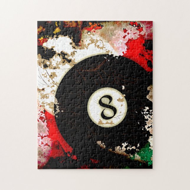 QUEBRA-CABEÇA BOLA DE BILHAR NÚMERO 8 (Vertical)