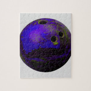 Quebra-cabeça Bola de boliche Azul Personaliza-o