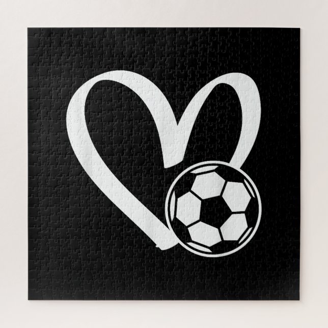 Quebra-cabeça Bola de Futebol Coração (Vertical)