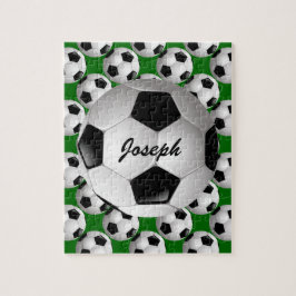 Quebra-cabeça Bola de futebol personalizada no teste padrão do