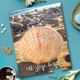 Quebra-cabeça Bold Seashell Photo Coma Sleep Beach Script Na mod