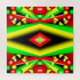 Quebra-cabeça Bolhas Amarelas Vermelhas Verdes E Abstrato de Art