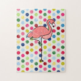 Quebra-cabeça Bolinhas Funky modernas do flamingo