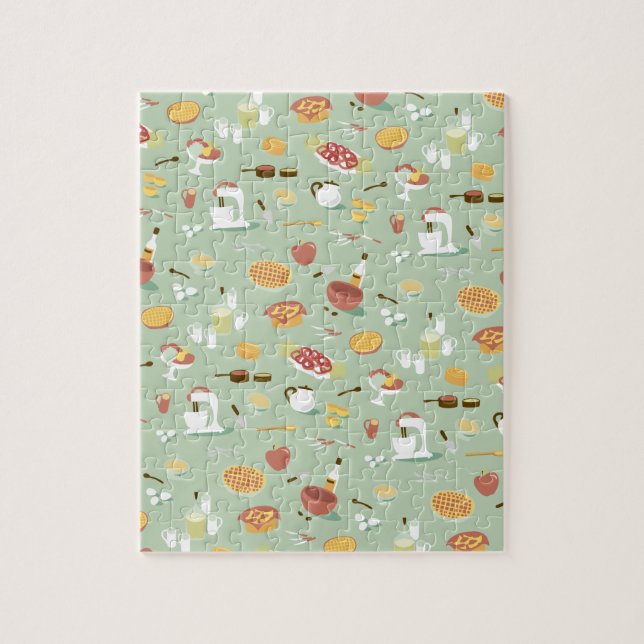 Quebra-cabeça Bolo e tortas de cozimento na cozinha (Vertical)