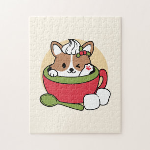 Quebra-cabeça Bolsa de Cacau de inverno - Cachorro-Bonito em Des