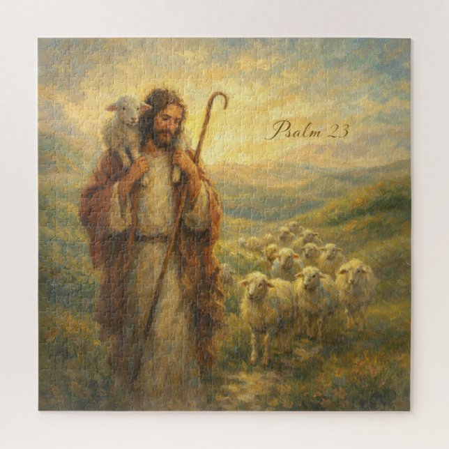Quebra-cabeça Bom Pastor Jesus Decoração de Parede (Vertical)