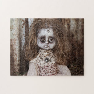 Quebra-cabeça Boneca de horror assustadora em tons Sepia