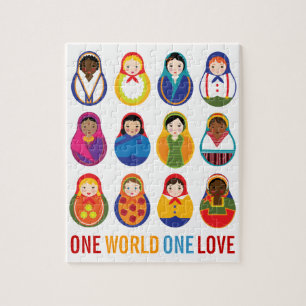 Quebra-cabeça Bonecas multiculturais do assentamento um amor
