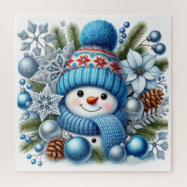 Quebra-cabeça Boneco de Neve Festivo (Vertical)