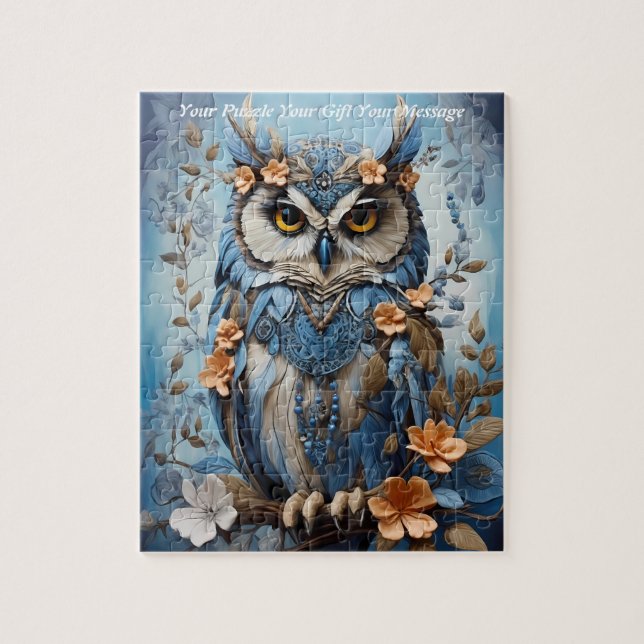 Quebra-cabeça Bonita Boho Owl (Vertical)